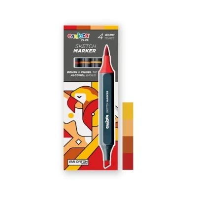 Bild av Carioca Plus Sketch Marker, markörer med dubbla spetsar, röda toner, 4 stycken