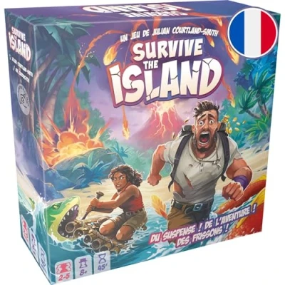 Bild av Asmodee Survive the Island Familj brädspel för barn från 8 år överlevnadsspel fly en ö med fallande tåg skatter och monster 45 min 2 till 5 spelare svenska