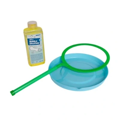 Bild av alldoro 60636 Bubble Fun jättetvålbubbelring ca. Ø 21 cm med 250 ml tvålblandning, XXL ringstavset tallrik och tvålbubbelvatten för jumbo tvålbubblor, barn från 3 år vuxna, grön