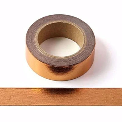 Bild av Syntego Solid folie washitejp dekorativ självhäftande maskeringstejp 15 mm x 10 meter (koppar)