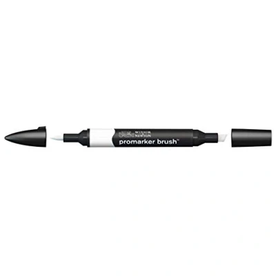 Bild av Winsor &amp; Newton 0204161 penselmärkpennor (för ritningar, kalligrafi, design och layouter, randfri ritning med kil penselspets) kall grå 1