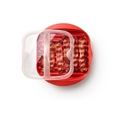 Bild av Lékué Microwave Bacon cooker, röd, 28,2 x 6 24,9 cm