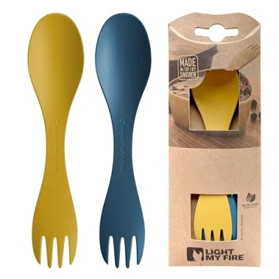 Bild av Light My Fire Spork Little 2 pack Återanvändbara Bestick För Barn Sked Kniv Gaffel Kombo Camping Outdoor Vandring Picknick och Lunchlåda Lätta Kompakta Made in Sweden