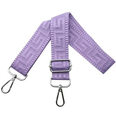 Bild av axelrem för väska väskremmar ombyte, justerbar väskrem bred 3,8 cm med silver karbinhake fickband bärrem handväskor dam, färgglad, K, Ren lila, 80 130cm