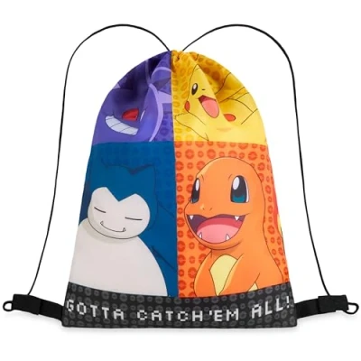 Bild av Pokemon barn Dragsko väska Pikachu string simväska för skola, sport, PE väska, mång, One Size, påse
