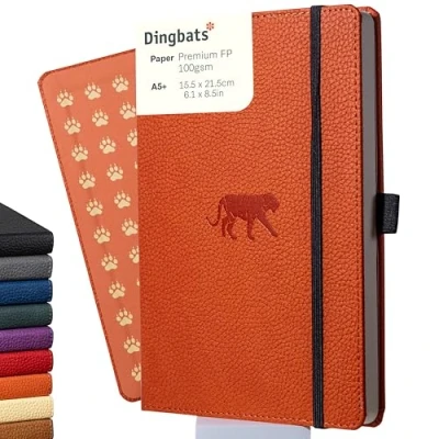 Bild av Dingbats* Wildlife A5 Orange Tiger Notebook Dotted