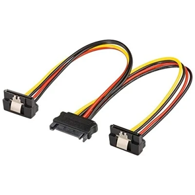 Bild av PremiumCord Power splitter för hårddisk HDD, SATA hane till 2 90 vinklade uttag