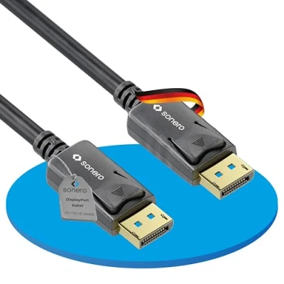 Bild av sonero® 1,50 m DisplayPort kabel 1.2, till DisplayPort, 4K 60 Hz, 2K 144Hz, svart