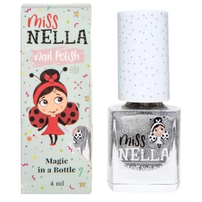 Bild av Miss Nella Shooting Star Speciellt metallisk silver nagellack för barn, vattenbaserat och luktfritt som enkelt går att skala bort.