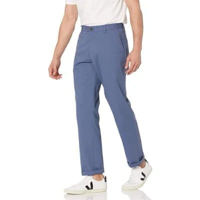 Bild av Amazon Essentials herr Classic Fit skrynkelbeständig Chino byxa med platt framsida (finns i stora och långa), indigo, 40 B x 32 L