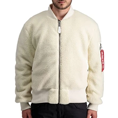 Bild av Alpha Industries MA1 Teddy Fleecejacka offwhite, Storlek: Medium, Offwhite