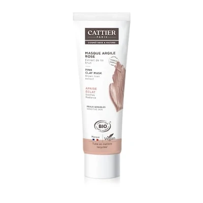 Bild av CATTIER Rosa lermask ekologisk mjukhet, fuktgivande 100 ml för lugnande