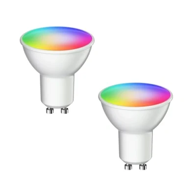 Bild av ledscom.de 2 GU10 LED RGB lampor, PAR16, varmvit kallvit (2900 6200 K), 5,5 W, 473lm, 103, Smart Home, WLAN, Alexa, matt