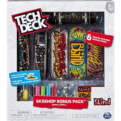 Bild av Tech Deck Sk8shop Bonus Pack (Styles vary), Fingerboard Pack, Collectible and Customizable Mini Skateboards May Vary)