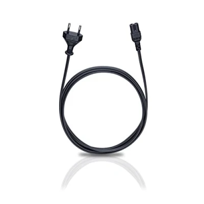 Bild av Oehlbach Powercord C7/500 strömkabel 2 polig med eurokontakt (CEE7/16) VDE testad mycket flexibel, utmärkt kontaktsäkerhet 5 m svart