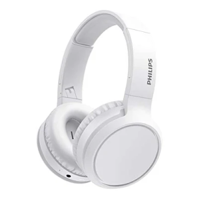 Bild av Philips H5205WT/00 Trådlösa Over Ear Hörlurar Bluetooth med Mikrofon och Basförstärkningsknapp (29 Timmars Speltid, Snabbladdning, Ljudisolering, Vikbar Design) Ljusgrå,Vit (White), 2020/2021 Modell