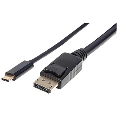 Bild av Manhattan USB C till DisplayPort kabel, 4K @60Hz, 2m, hane hane, svart, tre års garanti, plastpåse