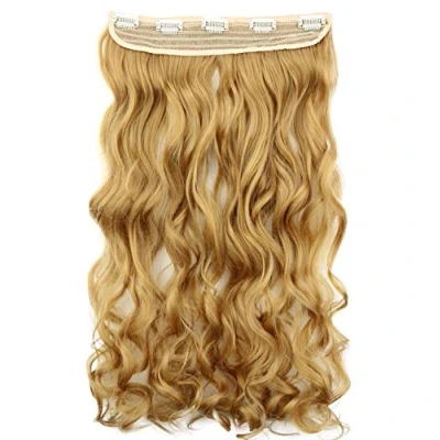 Bild av CAISHA 55cm Clip In Extensions Hårförlängning Hårstycke Rak Voluminös Vågig Älsklingsblond C65 1