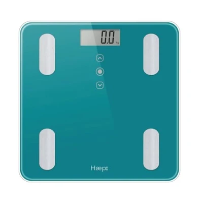 Bild av Haepi Människor väger glasimpedansmätare kroppsanalys (fett, benmassa, muskelmassa, vattenmassa) BMI och Kcal Design exakt batterier ingår 15 års garanti
