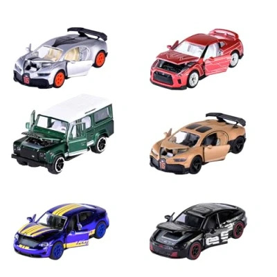Bild av Majorette 212053190 Deluxe Edition Bilar i Metall med Frihjul, Öppningsbara Delar och Gummidäck Inklusive Samlingsbox, Finns Sex olika Modeller, 7,5 cm, Från 3 år, Slumpmässigt Urval