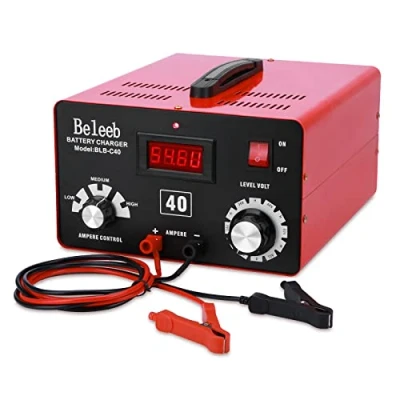 Bild av Hugoome Beleeb Series C40 batteriladdare 12V 24V 36V 48V 60V 72V, pulser av högspänningsbatteri Desulfator Maintainer med krokodilklämmor för bly syra litiumjonbatterier