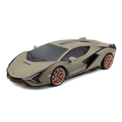 Bild av Bauer Spielwaren Tech R/C Lamborghini Sian FKP37: Fjärrstyrd bil i skala 1:24, 2,4 GHz, med pistolhandtagskontroll, från 5 år, 20 cm, grön (582338)