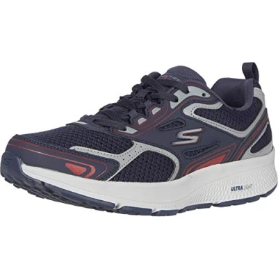 Bild av Skechers GOrun Consistent herr Löparskor Sneaker, Marinblå läder syntetisk röd trim, 47 EU