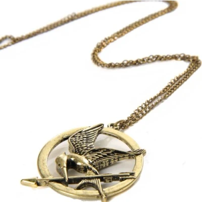 Bild av The Hunger Games Victorious Mockingjay Bird Katniss Everdeen pin pil halsband Brons, metall