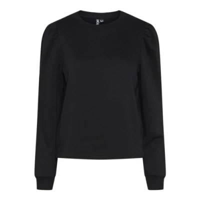 Bild av PIECES Damer Pcchilli Ls Puff Sweat Noos Cp Bc sweatshirt, svart, S