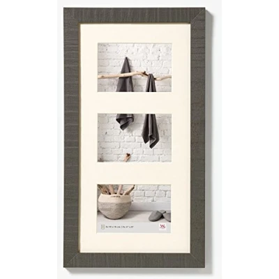Bild av walther design tavelram grå 3x 10x15 cm Galleri med passepartout, hem träram HO315D