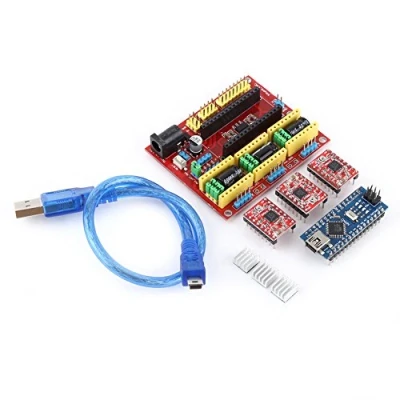 Bild av 3D skrivare gravyr expansionskort styrenhet kit CNC Shield V4 Nano 3.0 Board A4988 drivrutin med USB kabel för