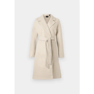 Bild av VERO MODA Kvinnors VMFORTUNEAYA SS23 lång rock NOOS jacka, havremeal/detalj: melange, M, Havregrynk/detalj:melerad, M