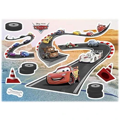 Bild av Komar Disney Deco klistermärken Cars Track storlek: 50 x 70 cm (bredd höjd) väggtatuering, vägg, dekoration, klistermärken, barnrum, pojkar, barnrum 14056 h färgglada 9 delar