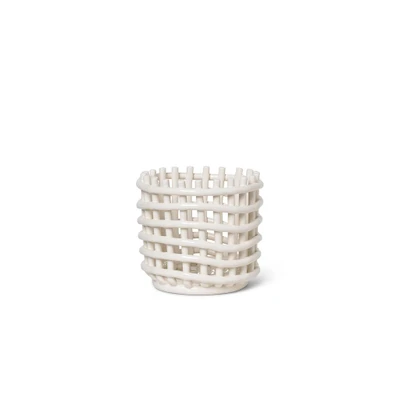Bild av ferm LIVING Keramikkorg, rund, Ø 16 cm, vit, keramik