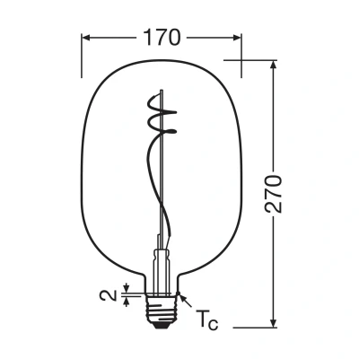 Bild av OSRAM LED Vintage 1906 Big Oval E27 4,5W 818 Glödtrådsrök