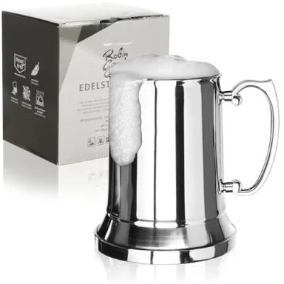 Bild av Robin Goods® mugg i rostfritt stål ölmugg metall dubbelväggig termisk campingdricksmugg BPA fri