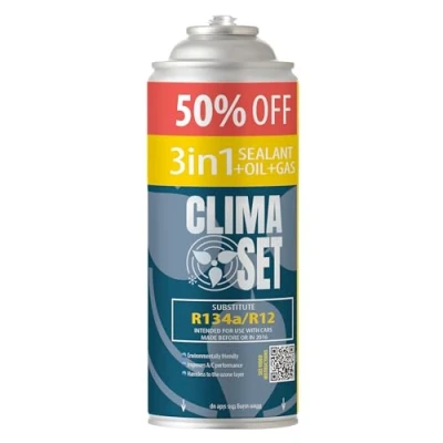 Bild av ClimaSet 3in1 R134a köldmedium ersättningsgas luftkonditionering bil gasflaska 1x235 g refill set husbil ECO