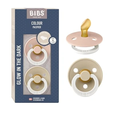 Bild av BIBS Colour Napp 2 pack Latex Stl 1 Anatomisk, Blush Glow/Vanilla Glow