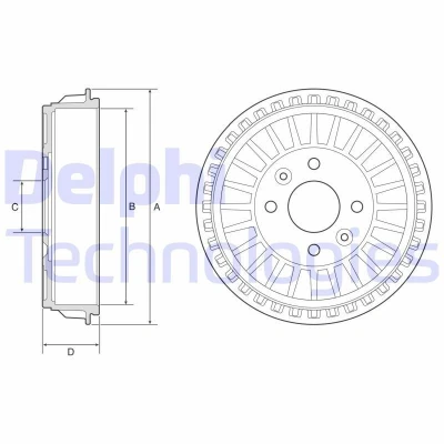 Bild av DELPHI BF620 Tambours de Frein sans bague ABS, roulement roue 273 RENAULT: Twingo 3, Clio V 3/5 portes