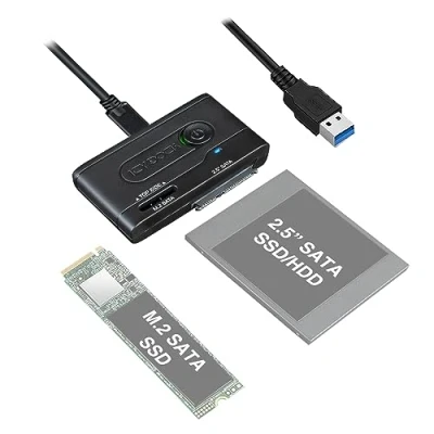 Bild av ICY DOCK EZ adapter MB031U 1SMB 1 x 2,5 tum SATA eller M.2 SSD till USB 3.2 Gen1 extern 5 Gbps svart kabel ingår