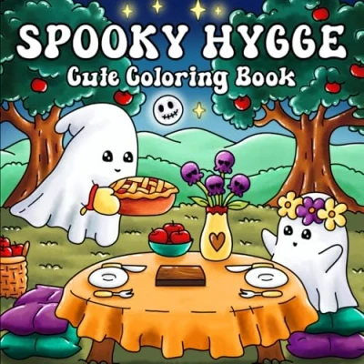 Bild av Spooky Hygge: Cute Halloween Coloring Book with Easy, Cozy Designs Featuring Adorable Characters for Adults and Teens