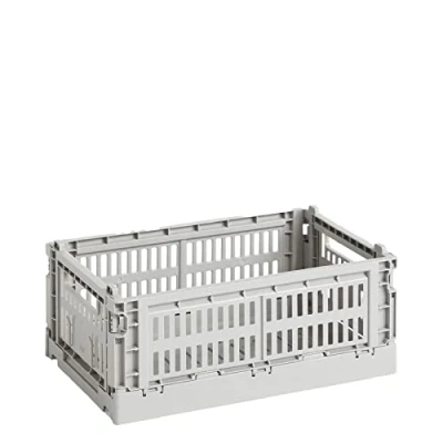 Bild av Hay Transportlåda Colour Crate S tillverkad av återvunnen polypropen i färgen ljusgrå