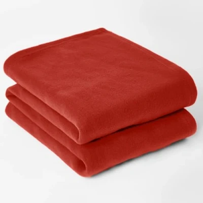 Bild av Dreamscene varm mjuk vanlig röd fleece överkast över bäddsoffa 120 x 150 cm