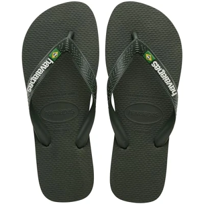 Bild av Havaianas Top Brasil logotyp, flip flops för vuxna, Oliv, 45/46 EU