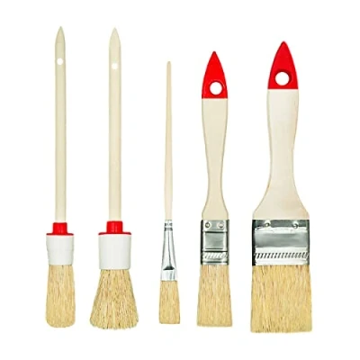 Bild av M7 Set med 5 borstar 3 platt 2 rund 0 &quot;3/4&quot; 1,5 &quot;2&quot; 4 &quot;serie 03 för målningsarbete färger och lacker Jämn täckning Naturliga