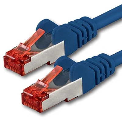 Bild av 1aTTack 7682678 1m CAT6 nätverkskabel CAT.6 patchkabel Ethernet kabel SFTP PIMF 1000 Mbit s 1 bit blå
