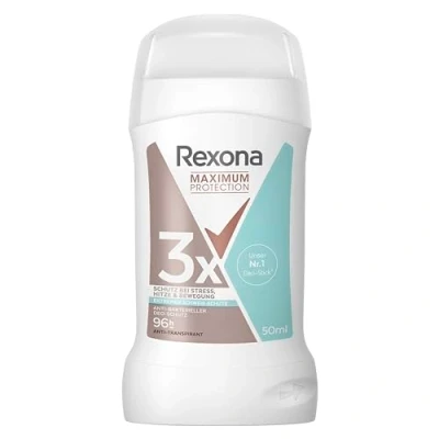 Bild av Rexona Maximum Protection deodorant Stick Antibakteriell skydd Antiperspirant med 96 timmars mot svett och kroppslukt 50 ml