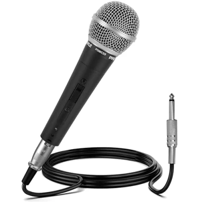 Bild av Pyle mikrofon professionella dynamiska sångmikrofoner, med på/av brytare, dynamisk kardioid, handhållen för sång, 4,5 m XLR ljudkabel, kompatibel Karaoke högtalar tal ampere mixer
