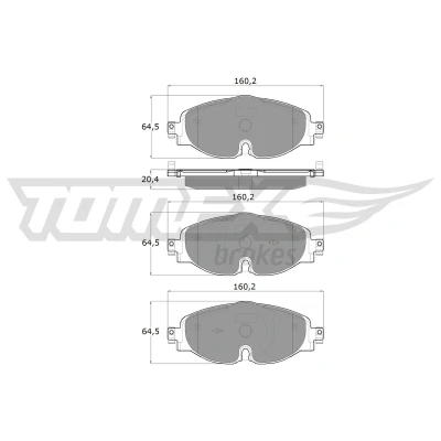 Bild av TOMEX brakes TX 18 05 Jeu de plaquettes frein préparé pour indicateur d&#039;usure VOLKSWAGEN: Golf 7, Tiguan II, 7 Variant, AUDI: Q3