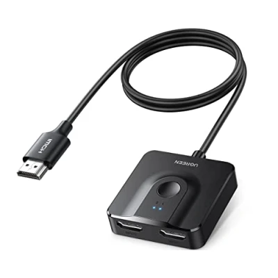 Bild av UGREEN HDMI 2.0 Switch 4K@60Hz 2 in 1 out/ out Splitter Bidirectioneel HDCP 2.2 3D HDR CEC för PS5/4, Xbox, TV Stick, Box, TV, PC, Monitor, Projector.